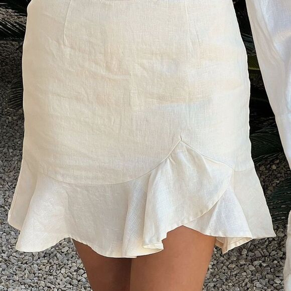 NWOT Emory Park White Ruffle Skirt Size S - Picture 2 of 13